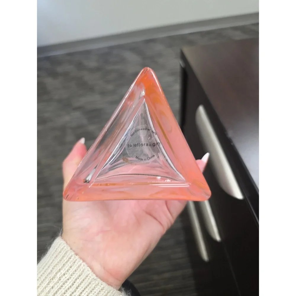 Vintage‎ Butterfly Motif Pink Depression Glass Vase Butterfly